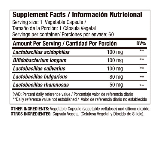 probióticos tabla nutricional 